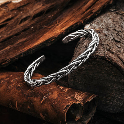 Arm Rings - Braided Armring, Silver - Grimfrost.com