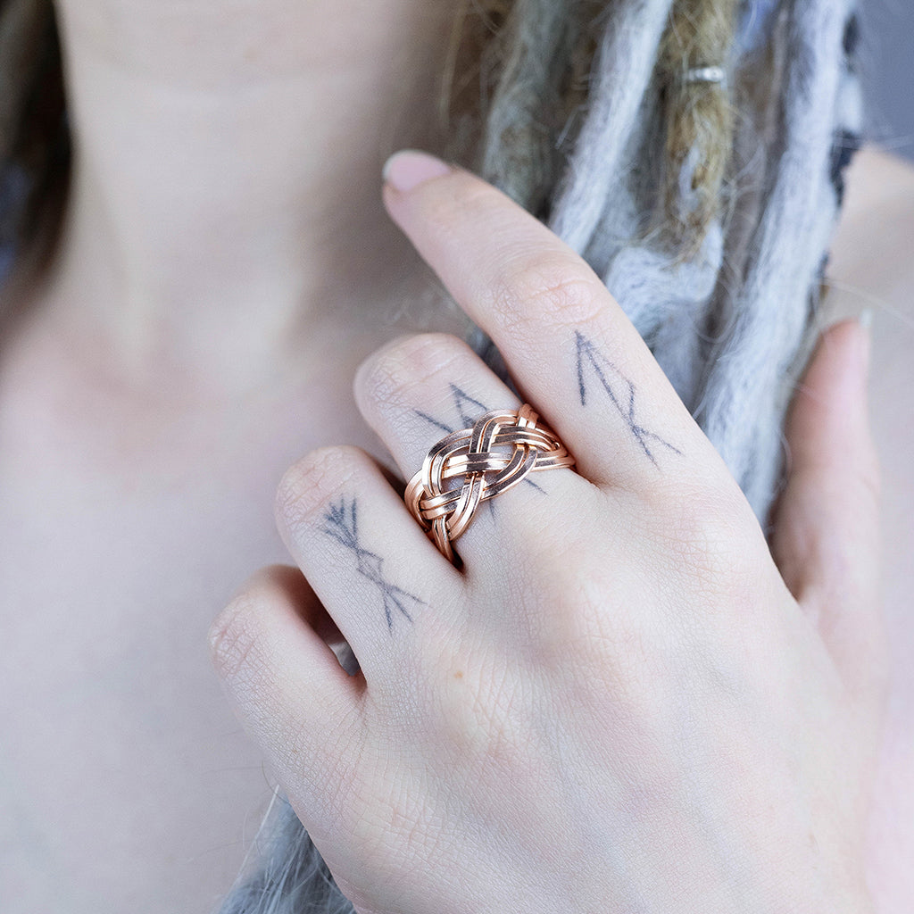 Freyja's Weave Ring, Rose Gold