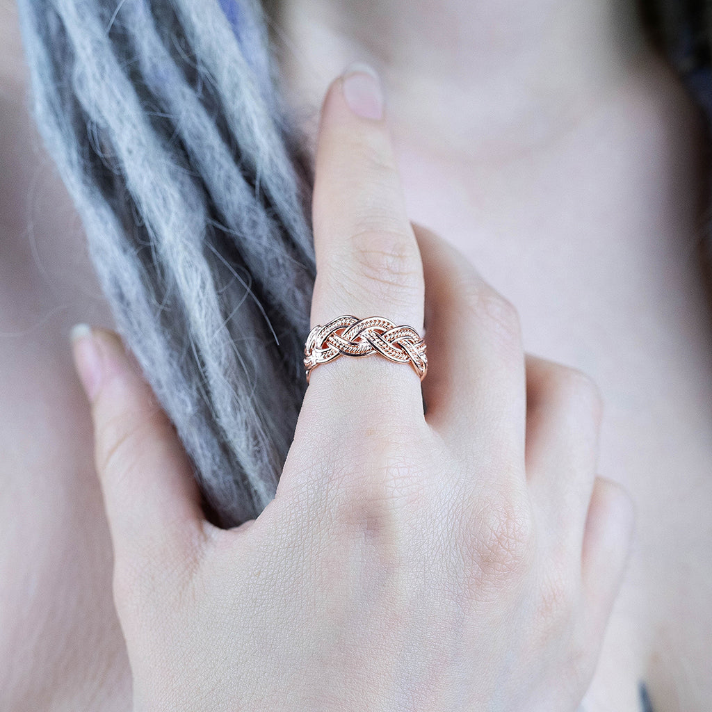 Frigg's Weave Ring, Rose Gold