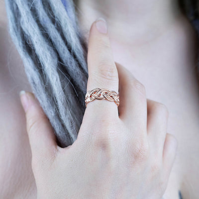 Frigg's Weave Ring, Rose Gold