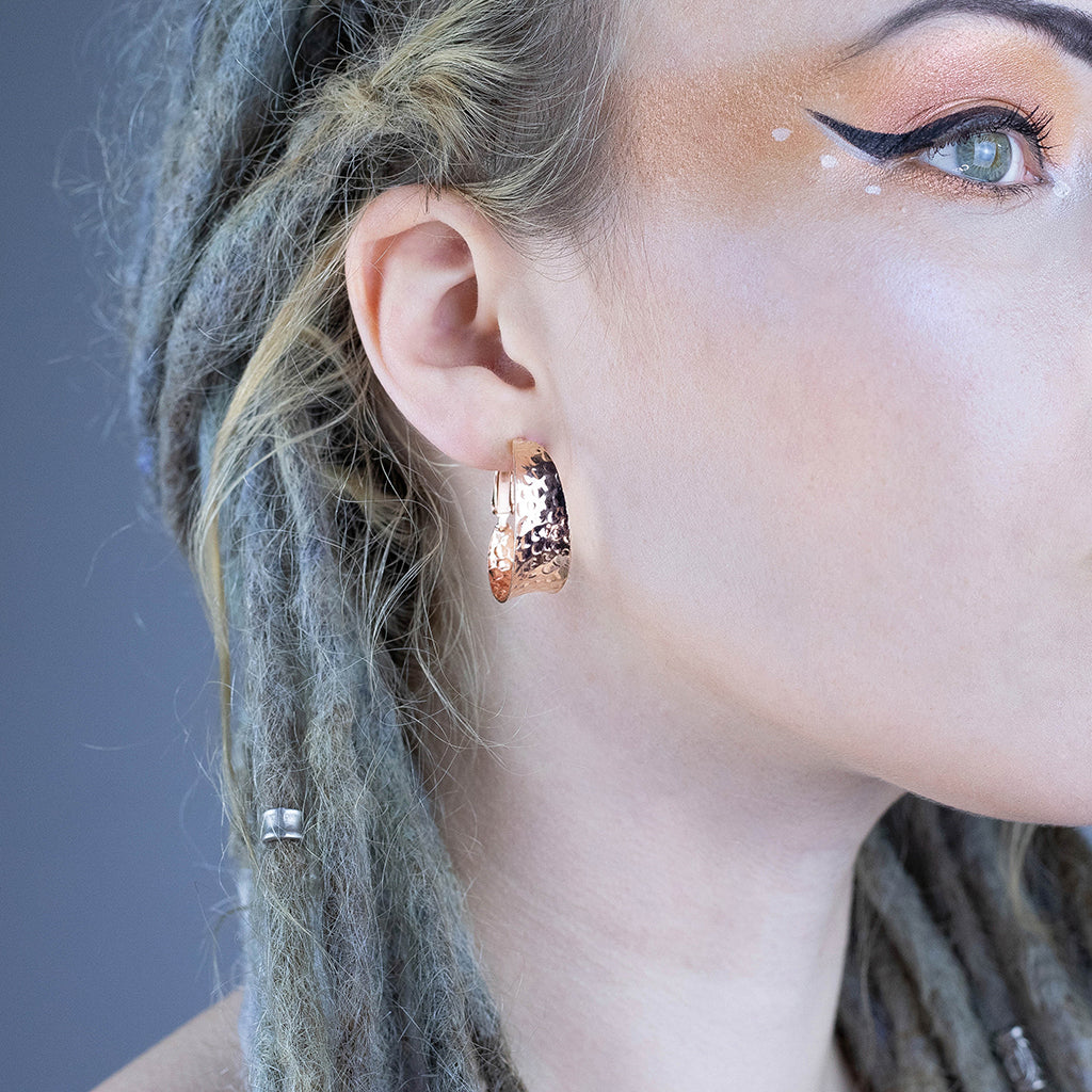Banded Earrings, Rose Gold