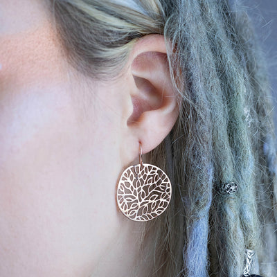 Foiliage Earrings, Rose Gold