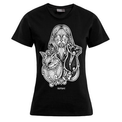 T-shirts - Women's Shirt, Freyja, Black - Grimfrost.com