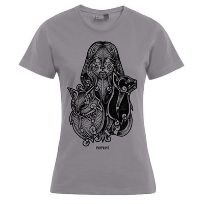 T-shirts - Women's Shirt, Freyja, Light Grey - Grimfrost.com
