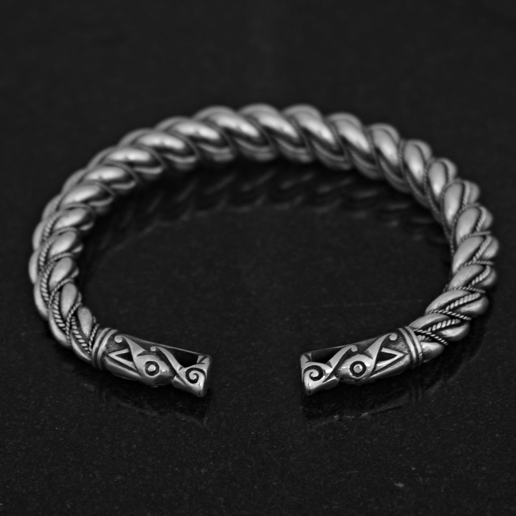 Premium Thick Bryungs Armring, Silver