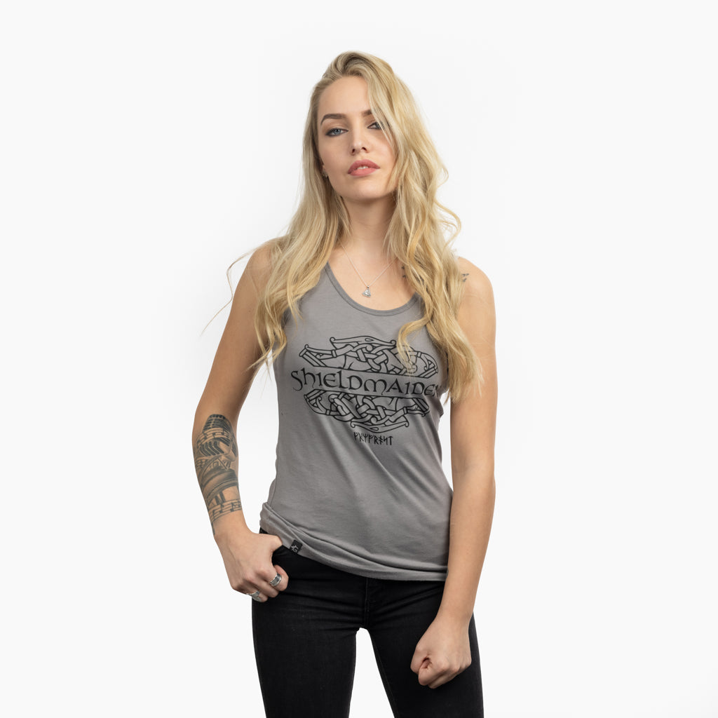 Women's Premium Tank, Shieldmaiden, Grey – Grimfrost