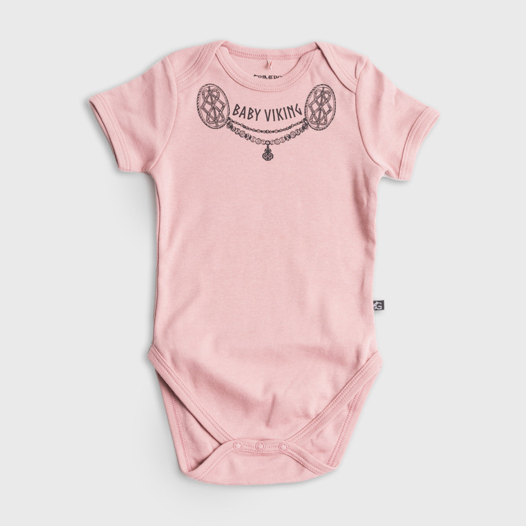 Baby Bodysuit, Viking Girl, Pink – Grimfrost
