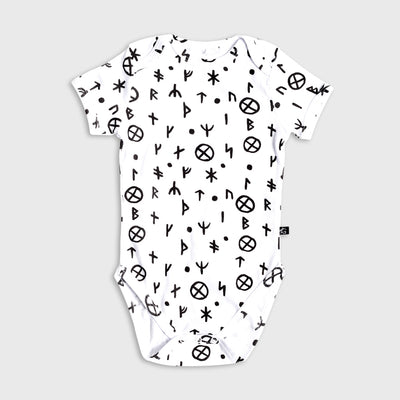 Baby Bodysuit, Runes, White