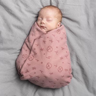 Baby Blanket, Runes, Pink