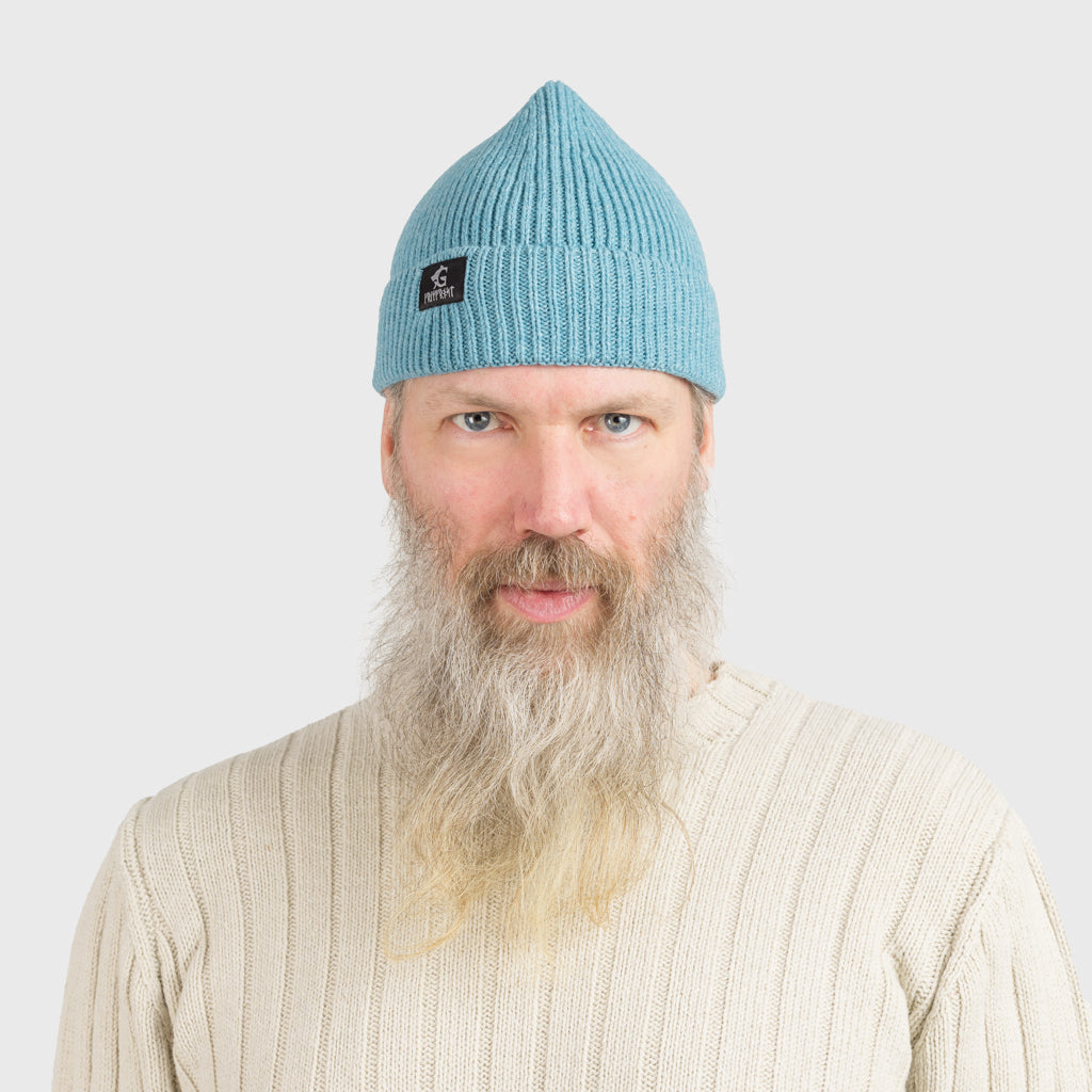 Grimfrost Watch Cap, Blue Merino Wool