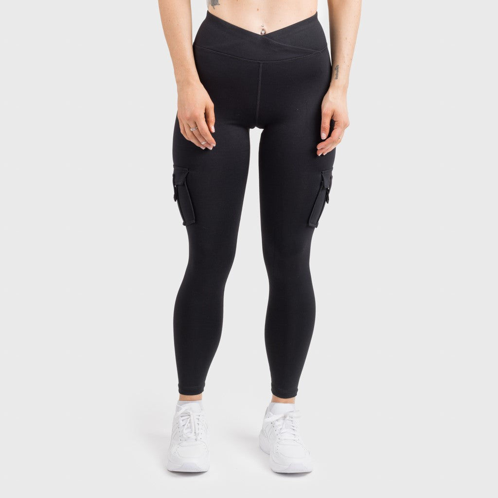 Buy Nevenka Womens Cargo Leggings with Flap Pockets Non See Through for  Workout-Black - MyDeal