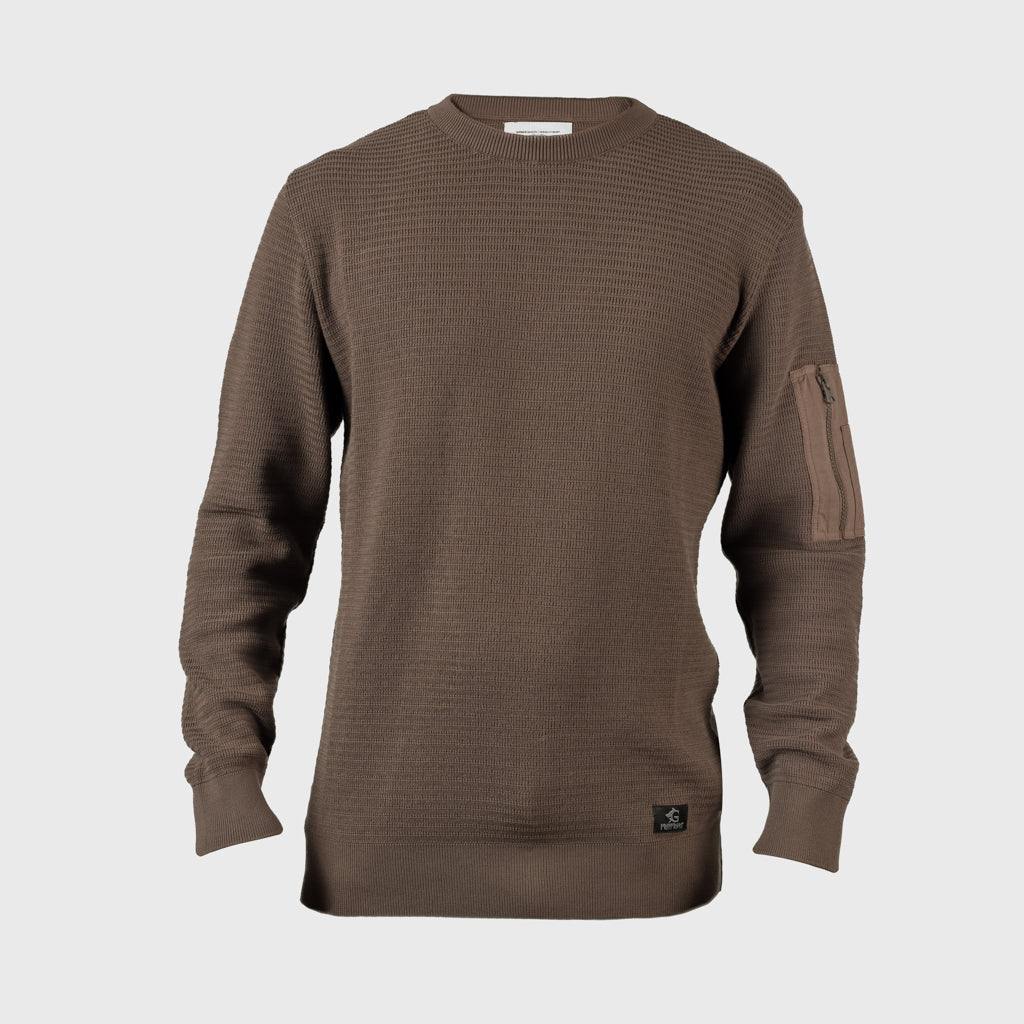 Tactical Sweater, Brown Cotton