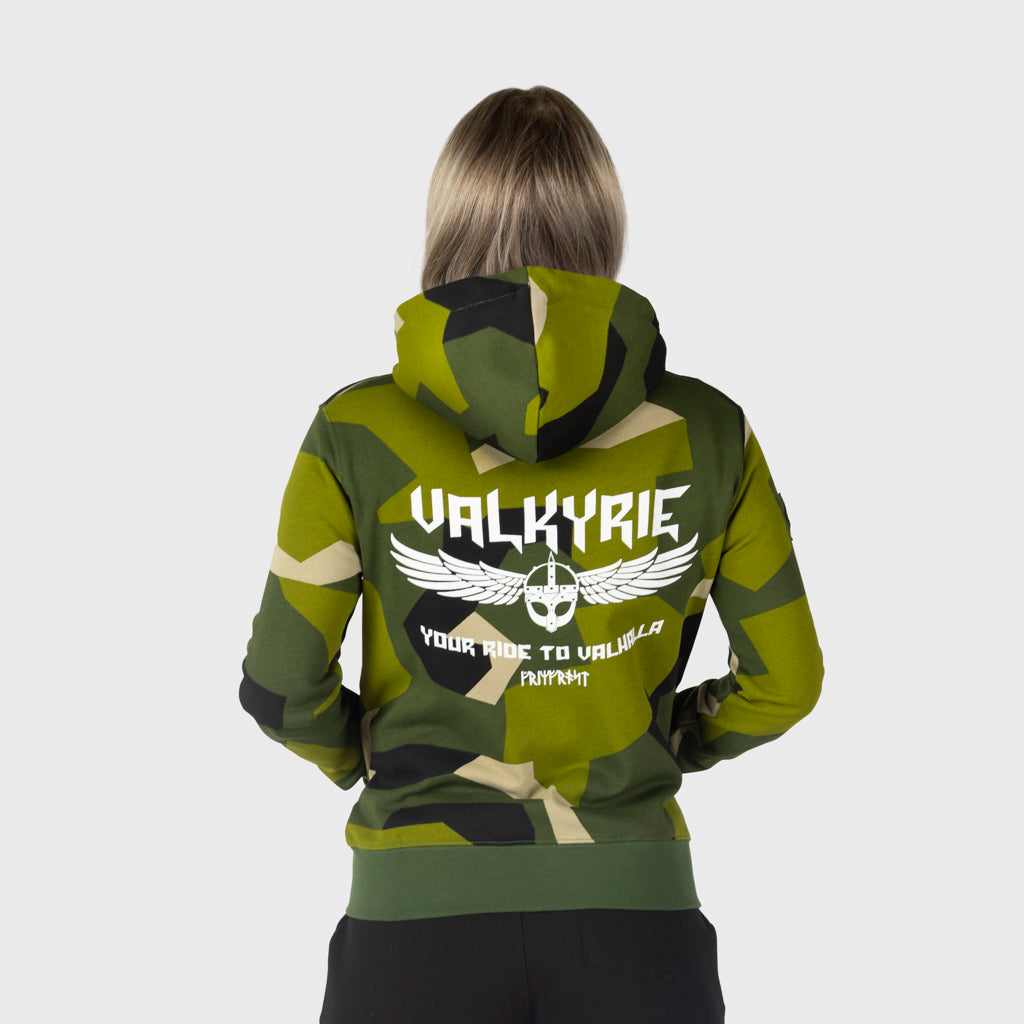 Women's Premium Zip Hoodie, Valkyrie, M90 Green Camo – Grimfrost
