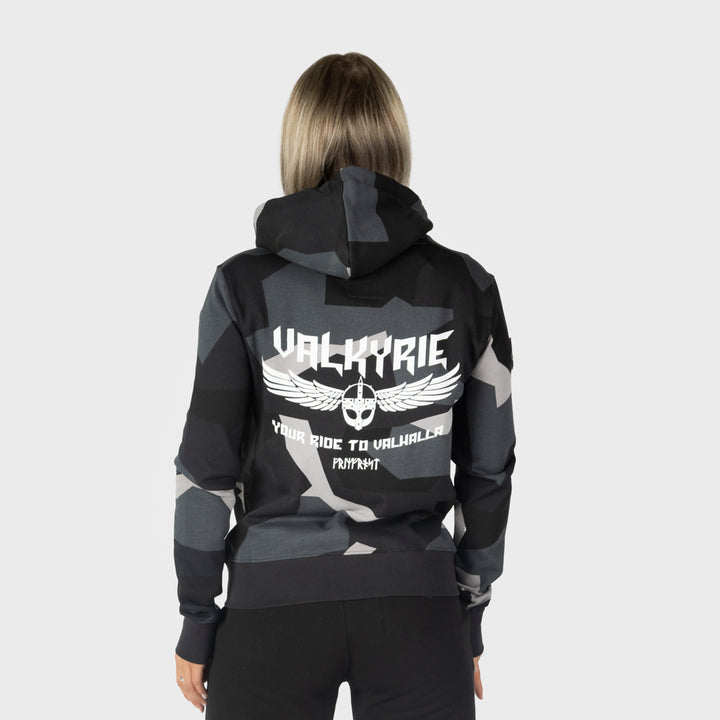 Women's Premium Zip Hoodie, Valkyrie, M90 Grey Camo – Grimfrost