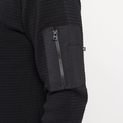 Tactical Sweater, Black Cotton