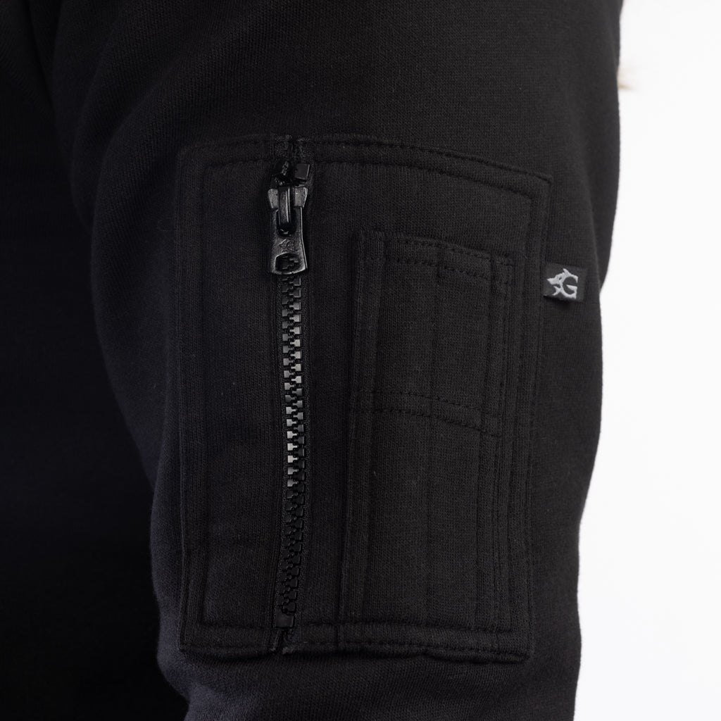 Premium Zip Hoodie, Runestone, Black – Grimfrost