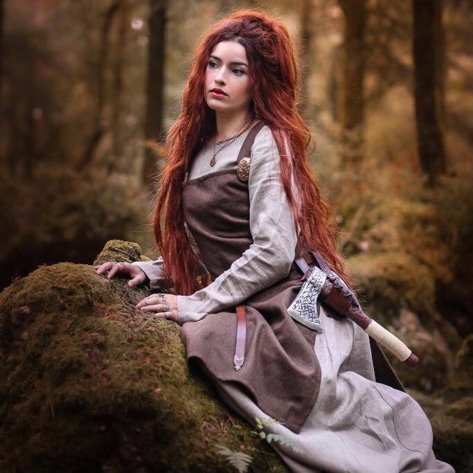 Viking Apron Dress, Brown L - Grimfrost Viking Apron Dress, Brown L - Grimfrost