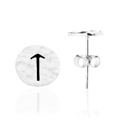  - Rune Earrings, Silver - Grimfrost.com