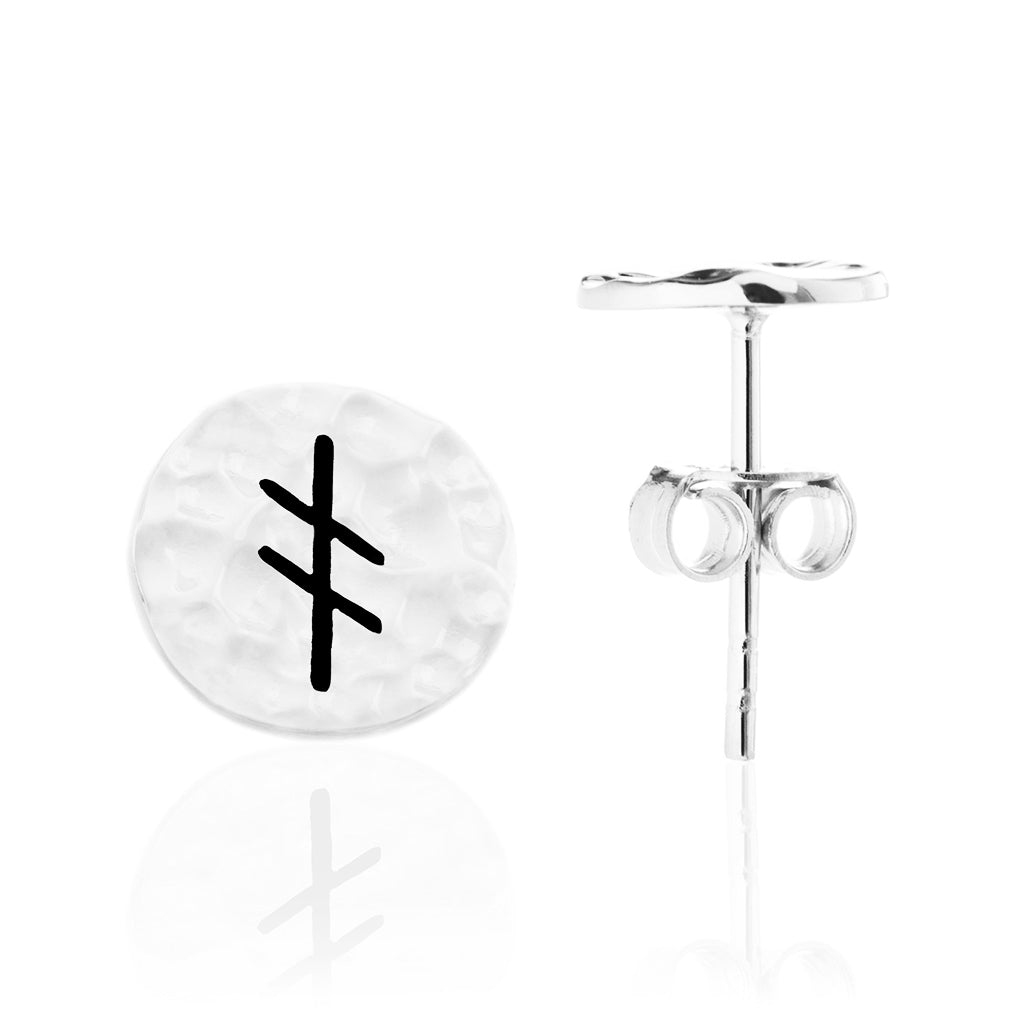  - Rune Earrings, Silver - Grimfrost.com